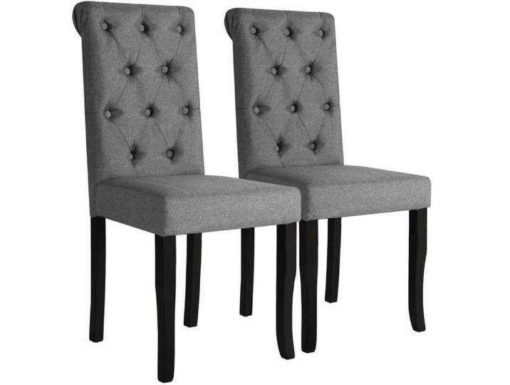 Mode Chaises à manger JILL (Set de 2) gris foncé tissu LV1800