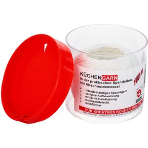 WIHEDÜ Küchengarn 250.106, 100m, hitzebeständig bis 250°C, weiß, Spenderbox