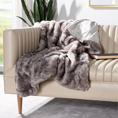 SAFAVIEH Synthetic Chinchilla 50 x 60 Inch Throw, Grey