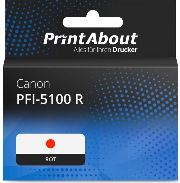 PrintAbout Druckerpatrone kompatibel mit Canon PFI-5100 R - Rot