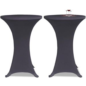 vidaXL Tischhusse Stretch, 131430, Ø 80 cm, für Stehtische bis 120 cm Höhe, anthrazit, 2 Stück