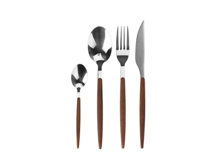 Besteck Set 16-teilig silber/braun