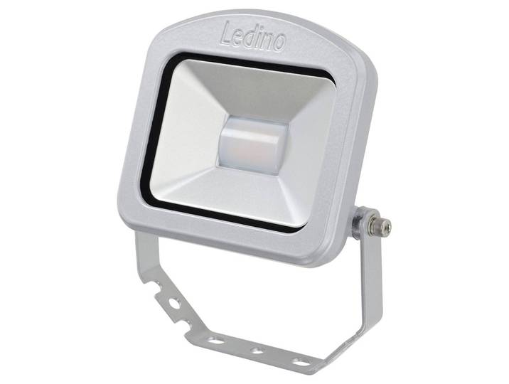 Ledino LED-Außenstrahler Charlottenburg silber 20W 3.000K, alu / grau / zink, Aluminium, Modern, LED Außenleuchte