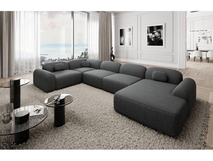 Wohnlandschaft Barcelona U-Form aus Stoff