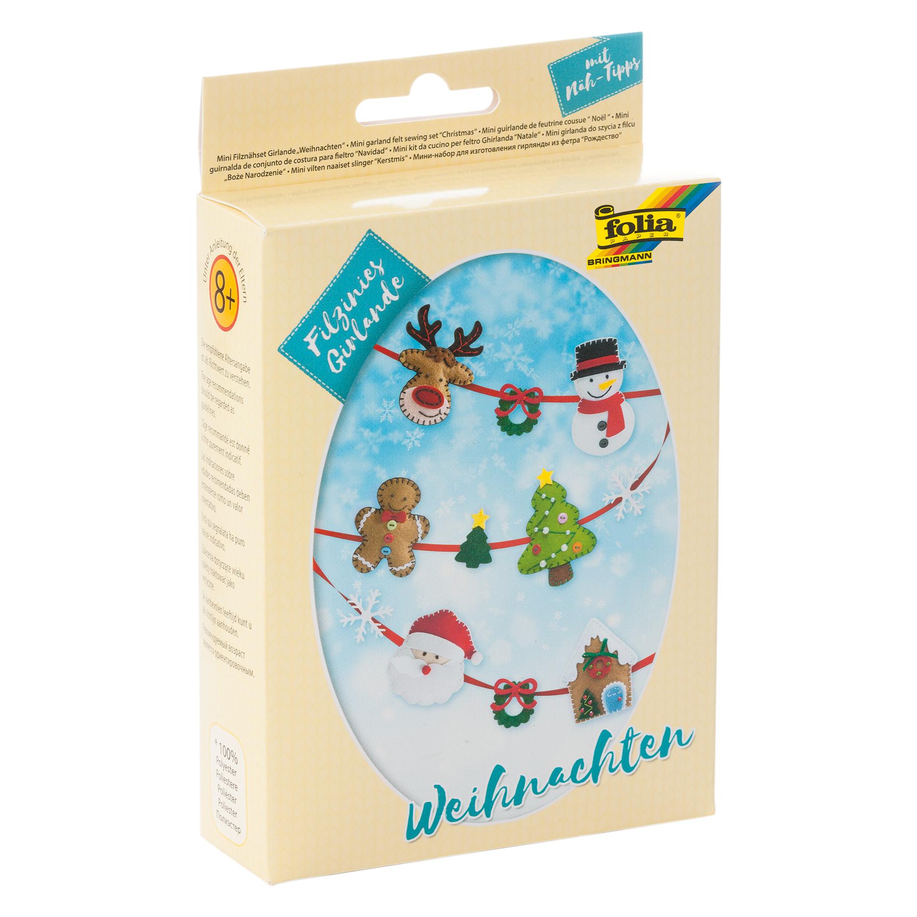 Folia Mini Filz-N"hset "Filzinies" Girlande Weihnachten (52933)