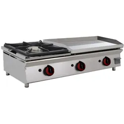 EURAST - Platte-frytop cd 15 mm gas glatte arbeitsplatte mit 1 brenner - 1005x450x280 mm - 11,8 Kw - 44436P00