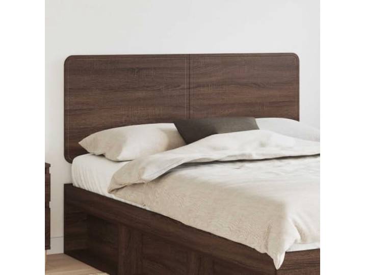 Modernes rechteckiges Kopfteil in Eiche braun aus Holzwerkstoff, elegant und langlebig, mit verarbeitetem Rücken, leicht zu reinigen mit trockenem Tuch, Montage erfordert