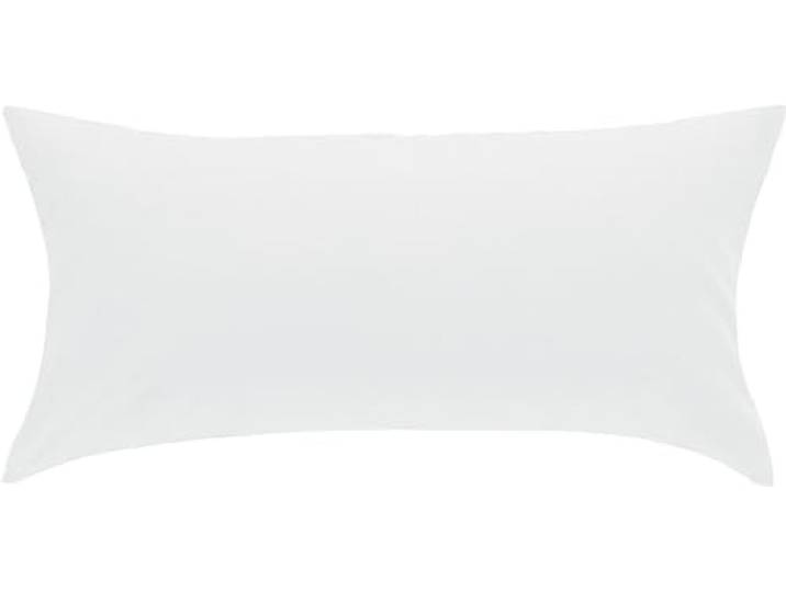 Erwin Müller Kissenbezug, Kissenhülle Uni Nördlingen weiß Größe 40x80 cm - flauschig angeraute Oberfläche für kalte Nächte, temperaturregulierend, mit Reißverschluss