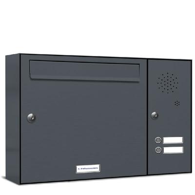 AL Briefkastensysteme 1 Fach Premium Wand Briefkasten Anlage A4, in RAL 7016 Anthrazit Grau, robust, wetterfest, Artikelnummer: 331P1EA1K2SRP7016