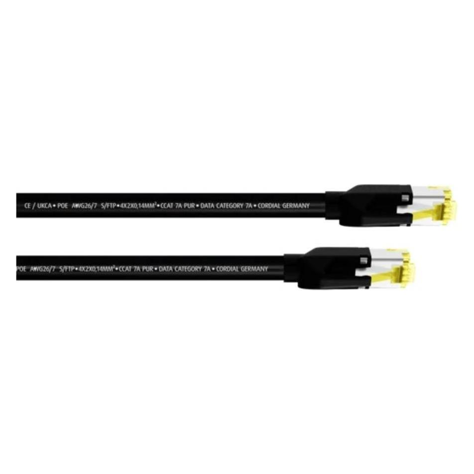 Cordial 15580 RJ45 Netzwerkkabel, Patchkabel CAT 7a S/FTP 5.00 m Schwarz PUR-Man (S/FTP, CAT7a, 5 m) (15580)