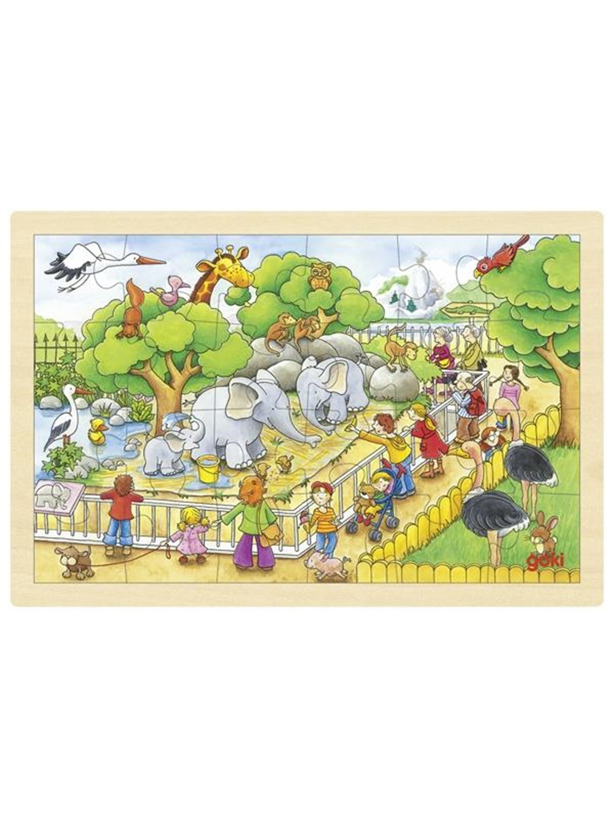Goki Jigsaw puzzle 24 pcs - Visit at the Zoo Holz
