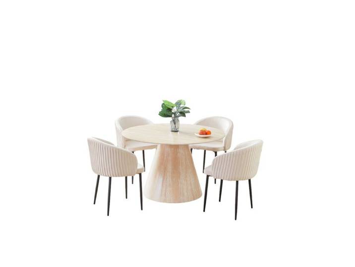 Table à Manger Ronde Céramique Effet Travertin Ø120 cm ROSALIA
