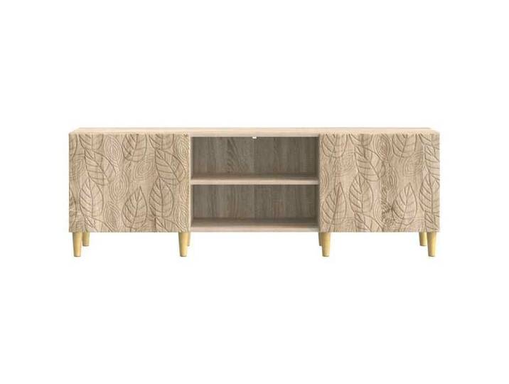 Meuble TV - - bois d'ingénierie - chêne sonoma - grand rangement - style vintage - 150 x 31 x 50 cm 353bgn71v
