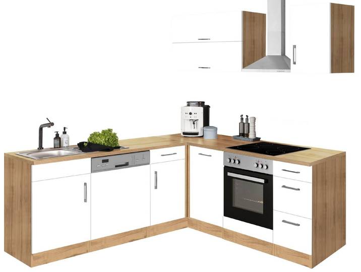 KOCHSTATION Winkelküche KS-Colmar, mit E-Geräten, Stellbreite 210/210 cm