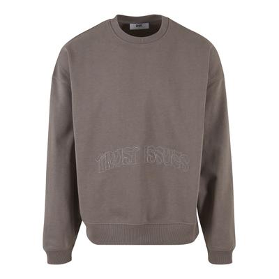 Rundhalspullover DEF "DEF DEF Trust Issues Pullover", Herren, Gr. L, braun (tornado), 80% Baumwolle, 20% Polyester, unifarben, normal, Rundhals, Pullover Rundhalspullover