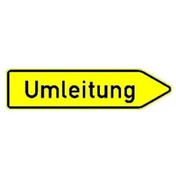 Magni, Sicherheitskennzeichnung, VKZ.454-20, 1250x350mm Umleitung rechtsweisend RAL-Gütezeichen Folie RA1