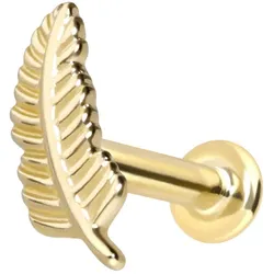 14 Karat Gold Labret mit Innengewinde FEDER