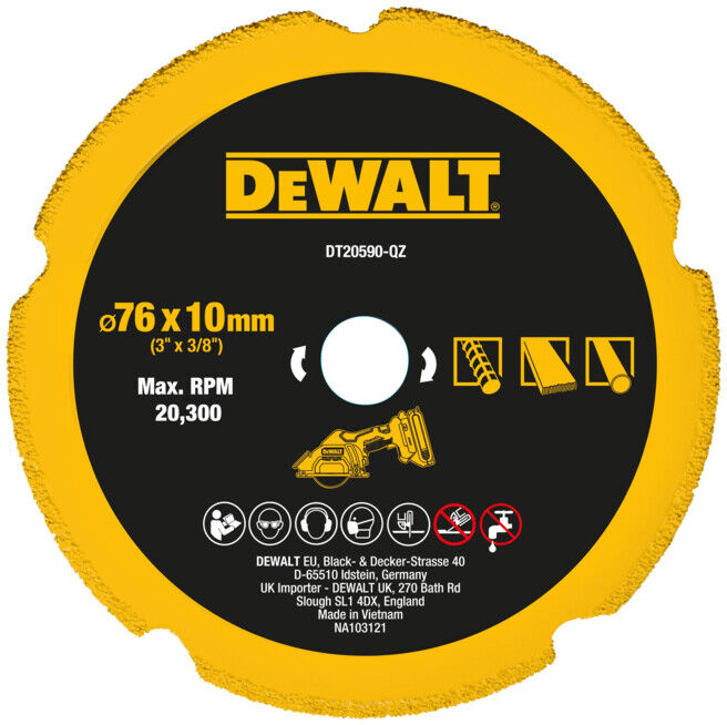 Disque à tronçonner DEWALT diamanté multi-matériaux 76mm DT20590-QZ (DT20590-QZ)