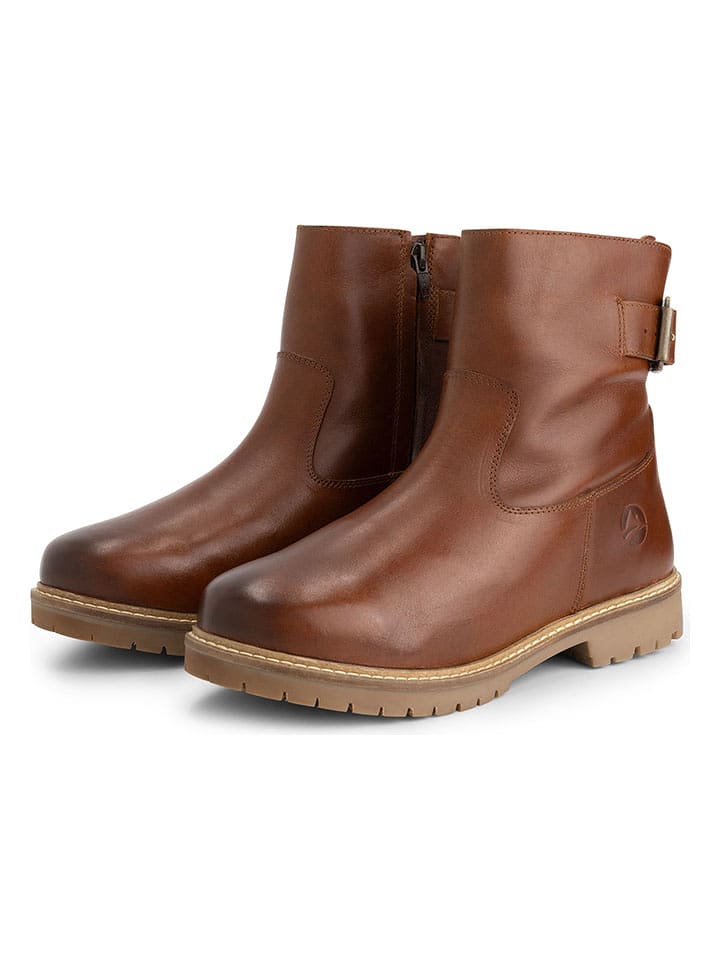 TRAVELIN' Leder-Boots "Tingvoll" in Hellbraun - 36