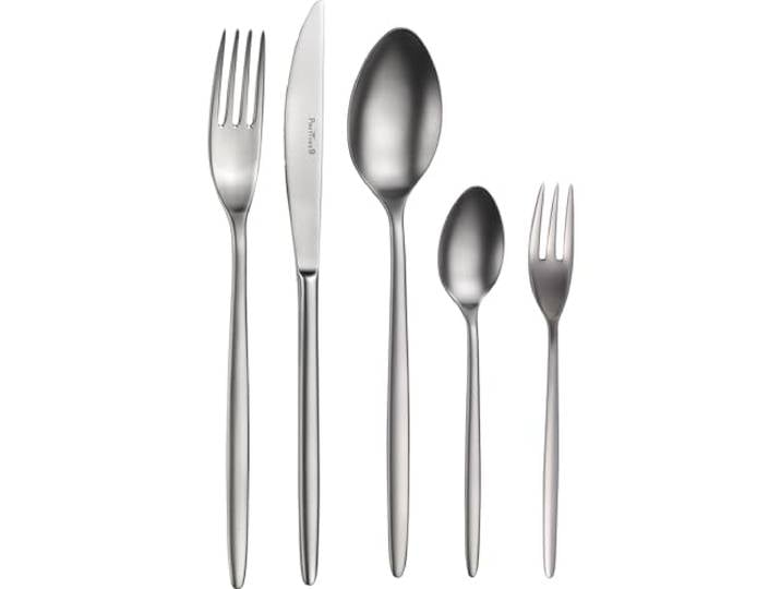 Pintinox Olivia Mystique 30-teiliges Besteckset Tafelbesteckset Servierbesteck aus Edelstahl - satiniert - moderne längliche, runde Form Für 6 Personen