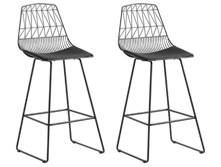 Lot de 2 chaises noires en acier PRESTON