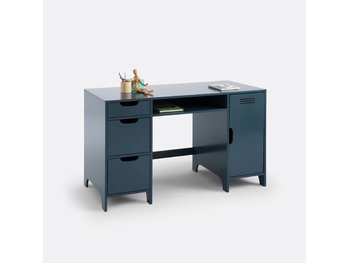 LA REDOUTE Bureau enfant double caisson, Hiba Bleu Foncé