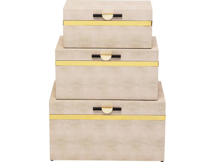 Dose KARE DESIGN Classy , beige (natur), B:48cm H:26,5cm T:30cm, MDF, Polyurethan, Stahl, Aufbewahrungsboxen, Dose, ideal für Schmuck, Schlüssel, Kleingeld, Haargummis u.a. Kleinteile