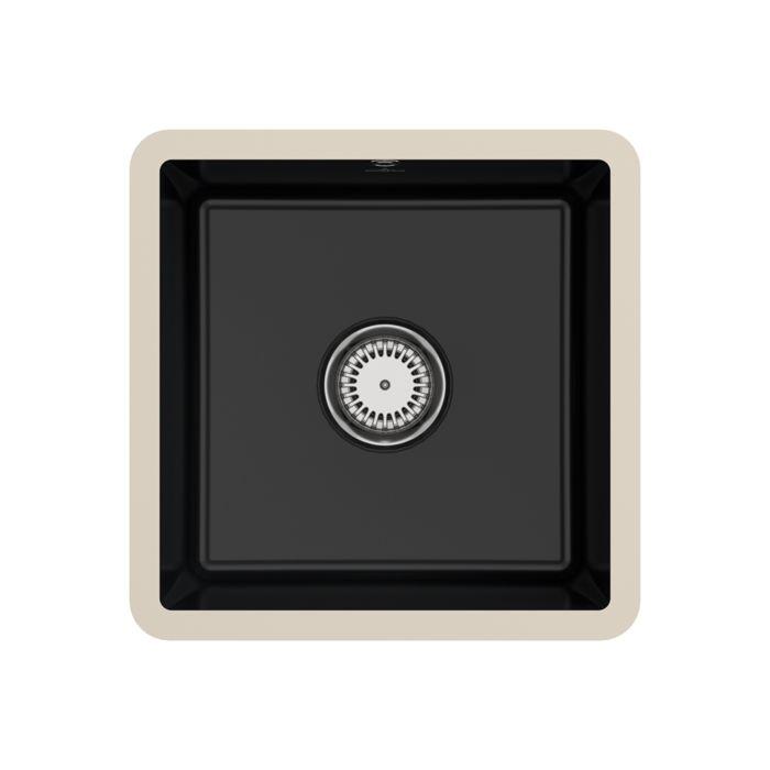 Villeroy und Boch Unterbauspüle 332501S5 mit Ablaufgarnitur und Handbetätigung, Ebony