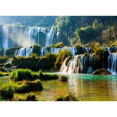 Fototapete PAPERMOON "Kowloon Waterfall", bunt, B:3m L:2,23m, Vlies, Tapeten