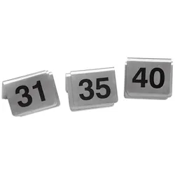 10 nummerierte Tischstaffeleien Inox EMGA - Nummer 31-40 - EMGA