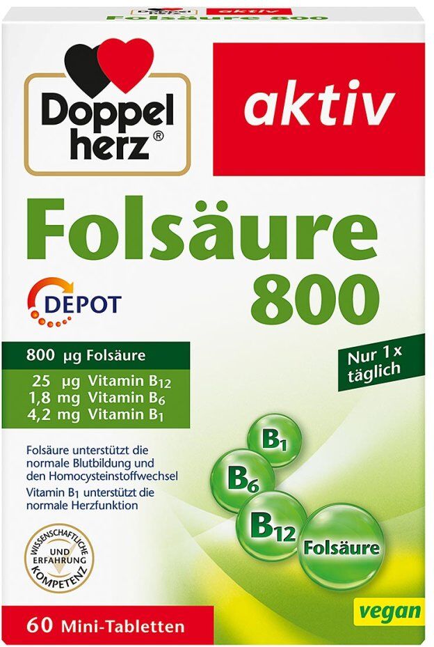 Doppelherz Folsäure 800 Depot Tabletten 60stk