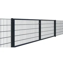 8/6/8 Doppelstabzaun Tor Maxi - 300 x 160 cm - pulverbeschichtet - grün (RAL 6005) - 2-flügelig - robust - als Metalltor für Einfahrten