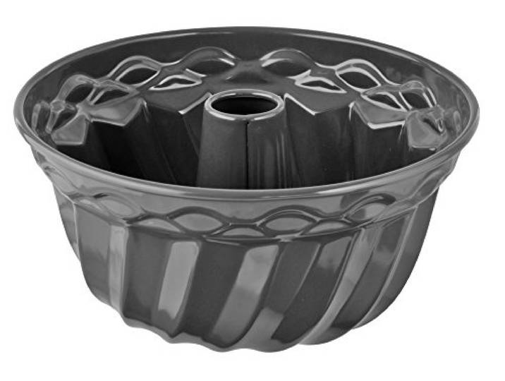 Dr. Oetker Gugelhupfform Ø 22 cm EXCLUSIVE, traditionelle Backform für köstlichen Gugelhupf, Kuchenform mit Emaille-Versiegelung (Farbe: Grau-Braun/Crème), Menge: 1 Stück