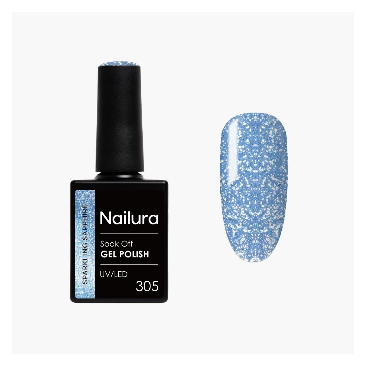 Nailura - Gel Polish 305 Sparkling Sapphire - Blue - 10 ml (Sparkling Sapphire) (70324)