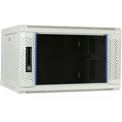 Dsit 6U witte wandkast / serverbehuizing - Set - met glazen deur - 600x450x368mm - 19 inch (6 HE, 19 Zoll Rack), Serverschrank, Weiss
