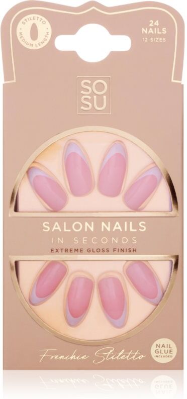 SOSU Cosmetics Salon Nails false nails shade Frenchie 24 pc