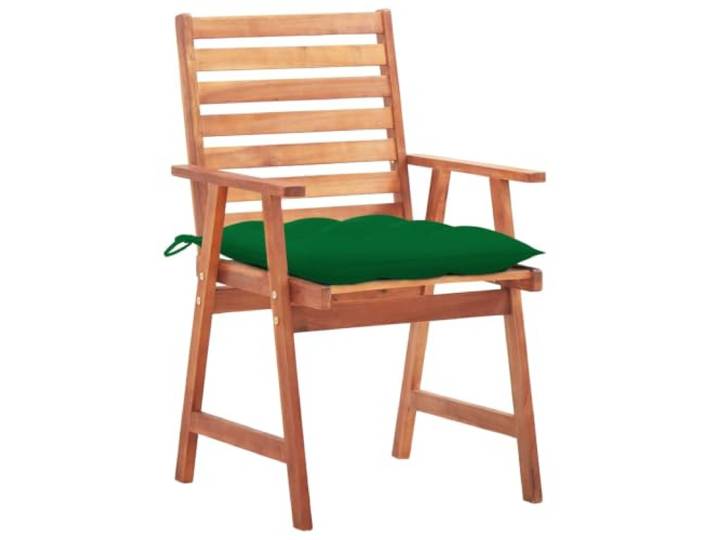 KKgypkn Akazienholz Essstühle 2er Set mit Kissen Wasserdichte Polyesterkissen, ölbeschichtet, wetterbeständig, 110 kg Belastbarkeit