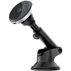 xO Autohalterung CX017 Magnet mit induktivem Laden schwarz 15W mit Saugnapf, Smartphone Halterung, Schwarz