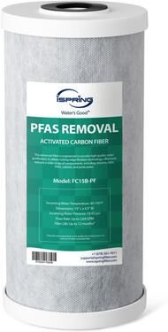 iSpring FC15B-PF 4.5” x 10” Whole House Water Filter, Removes up to 99% PFAS, PFOA/PFOS, Chlorine, VOCs, SGS Tested Media