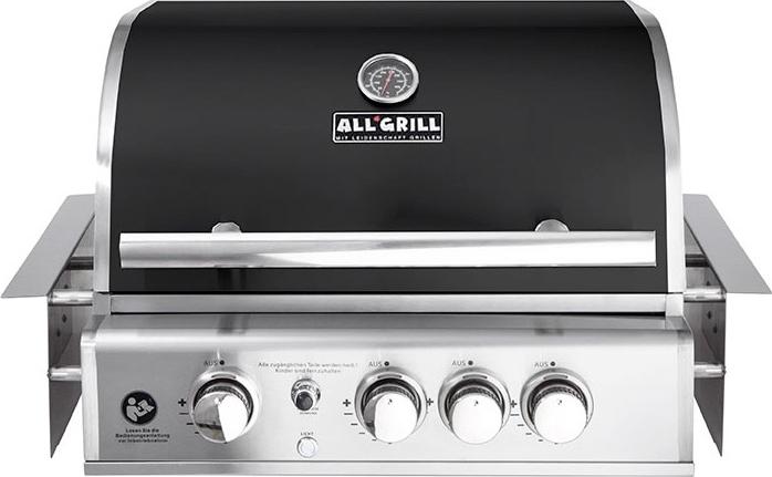 ALLGRILL Einbau-Gasgrill CHEF M BLACK Built-In Air System, 3 Brenner, Backburner 100749