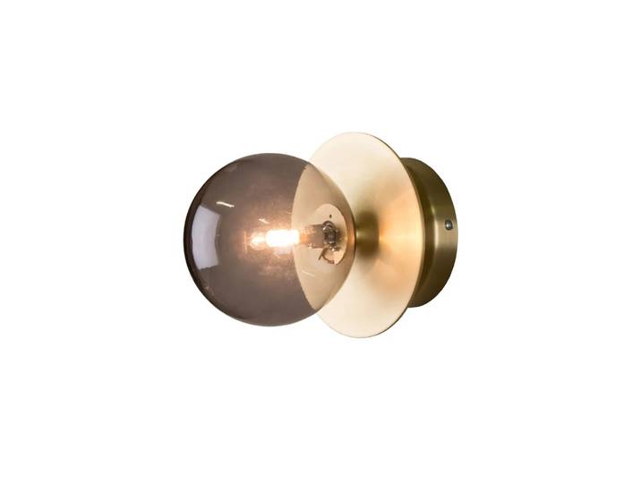 Globen Lighting Applique Art Deco IP44 fumé/laiton brossé