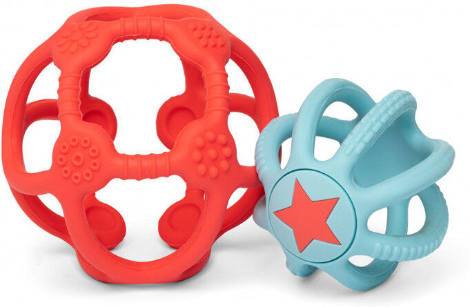 Lot de 2 balles sensorielles orange et bleu - Little L