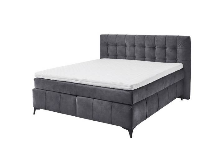 freiraum Boxspringbett Oregon, Liegefläche 180x200 cm. H3/H4, anthrazit - 200x121x210 (BxHxT)