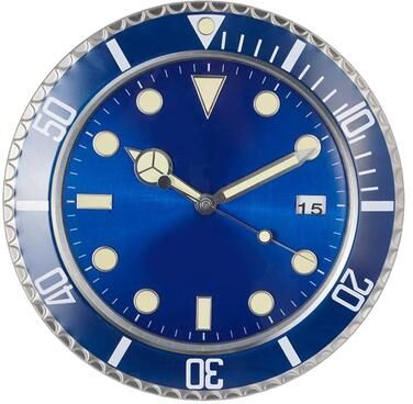 Uplift Picks Modern Metal Wall Clock Luxury Large Decorative Luminous Art Design blue