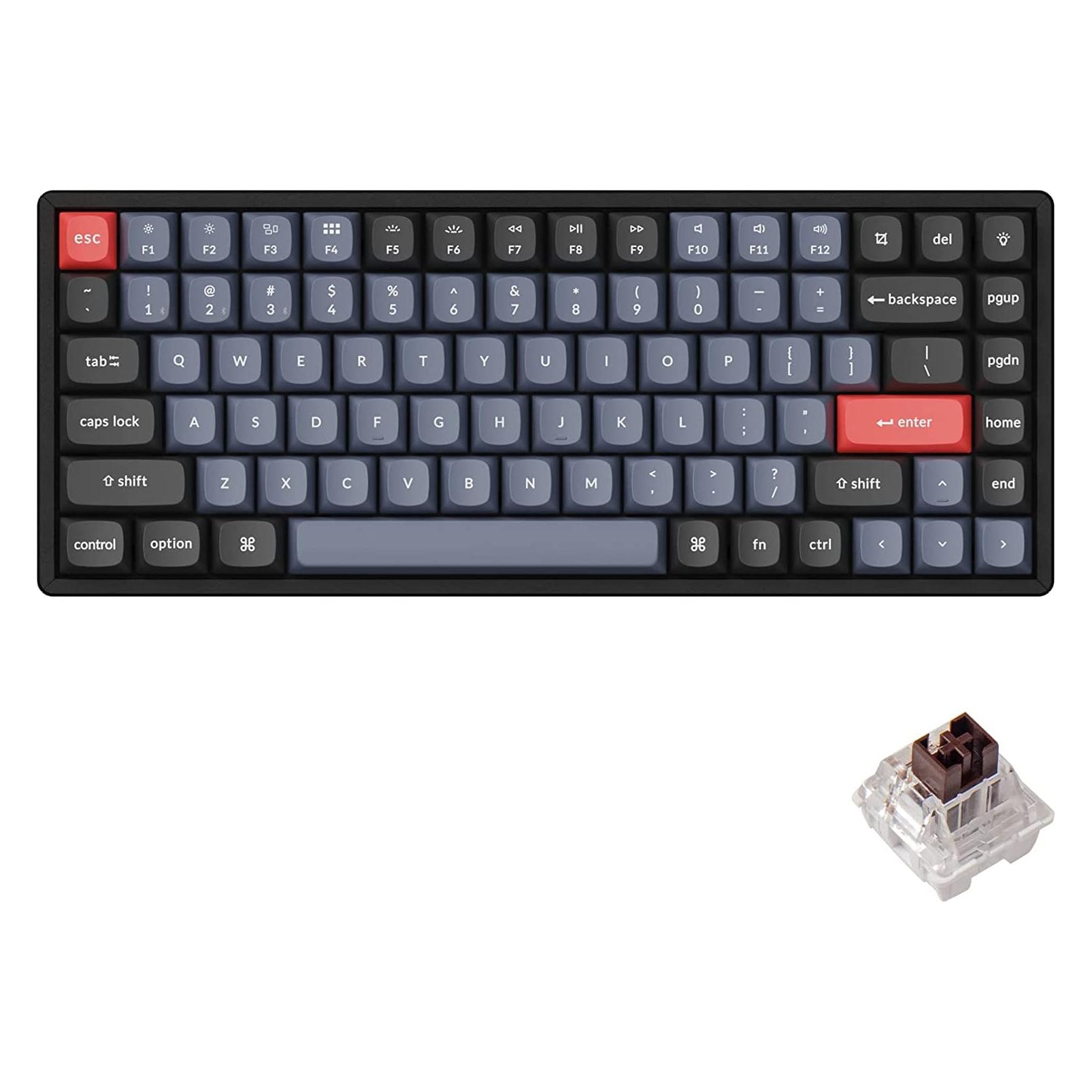 Keychron Key K2Pro 75% Alu RGB Gat Brown K2P-J3-DE (DE, Kabelgebunden, Kabellos) (K2P-J3-DE)