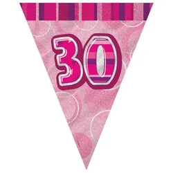 30. Geburtstag | Wimpelkette pink