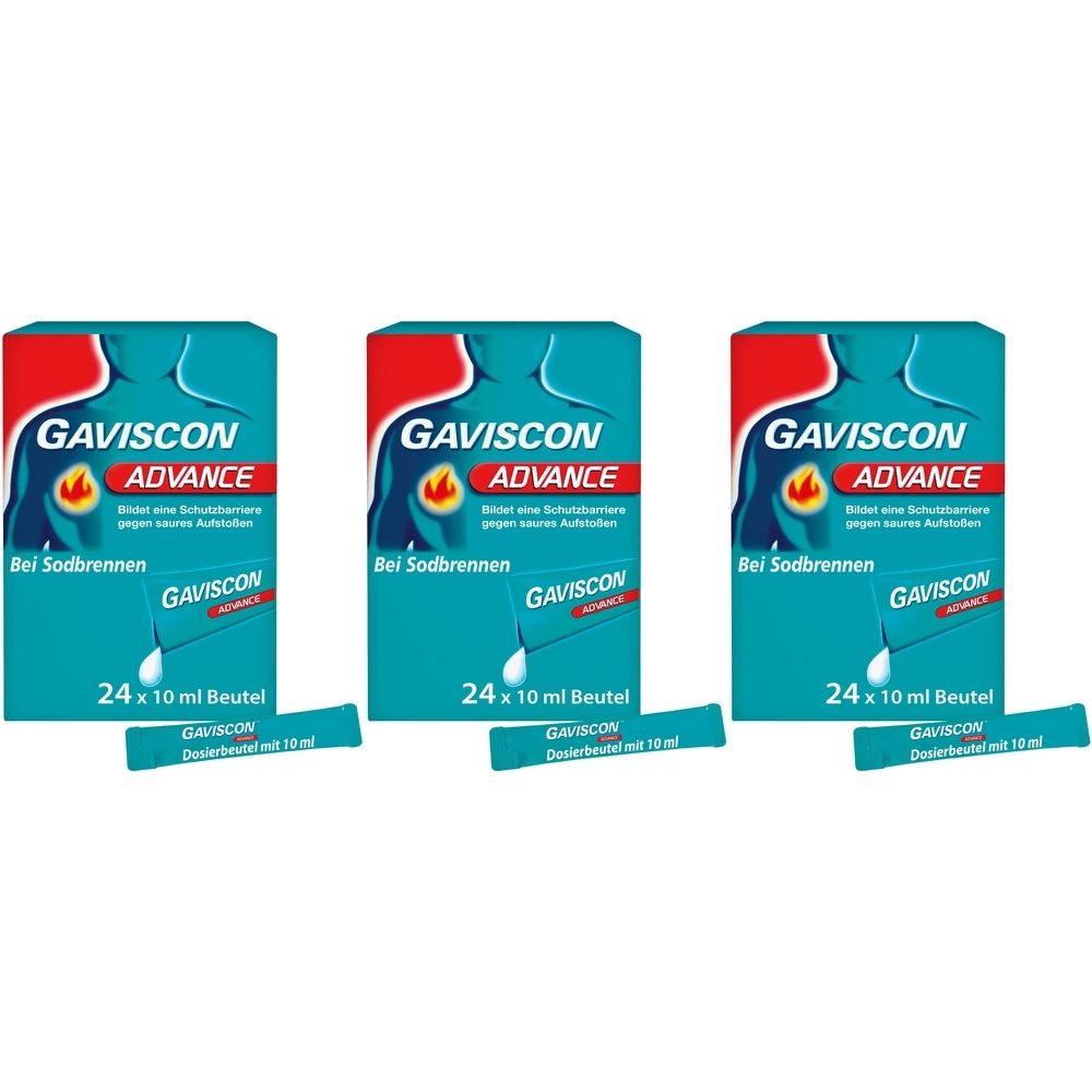 Gaviscon Advance Pfefferminz 1000mg/200mg SUS Btl. X3 3x24x10 ml Suspension