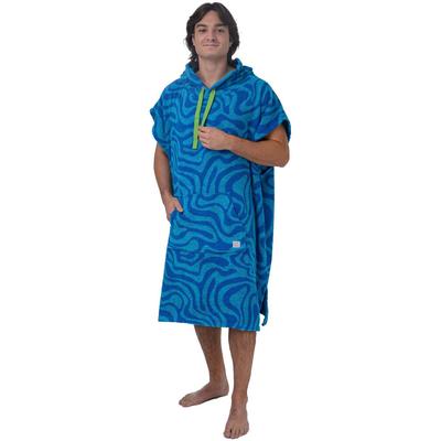 Badeponcho WEWO FASHION "3033" Gr. L, blau (capri), L:110cm, Frottier, Hausmäntel, Oversize