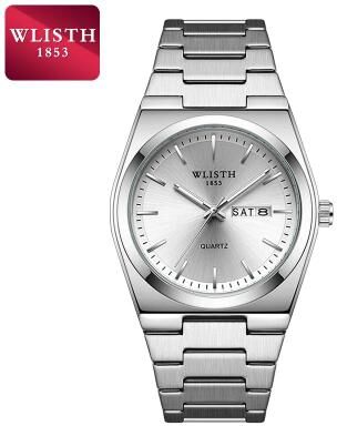 Inspire Select WLISTH Executive Waterproof Stainless Steel Men's Quartz Watch With Calendar & Week Display silver