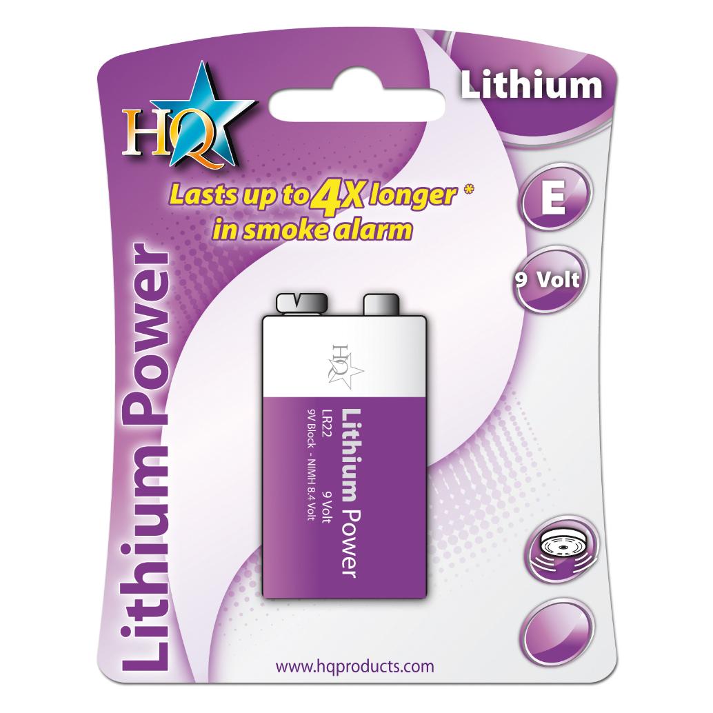 Invento HQ Lithiová baterie 9V (6LR61) / Baterie / Lithiová / Blistr 1 ks (1 Stk.) (HQ-LITH-9V-01)